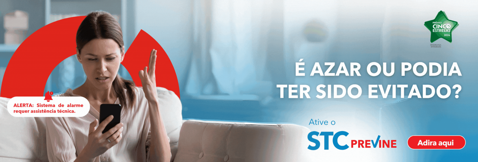 STC AlarmWatch - Banner site com o texto "Na segurança, todos os segundos contam"